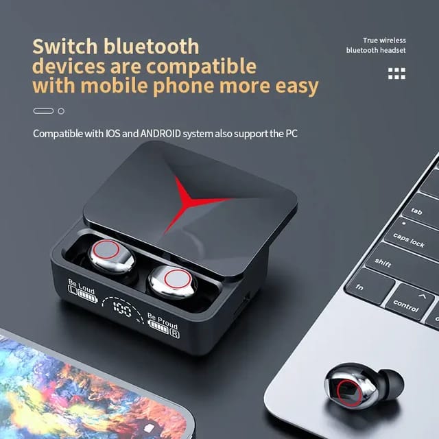 M90 Pro Enc Bluetooth Headphones Touch Control Earphones Led Display Headset High Quality Wireless Earbuds