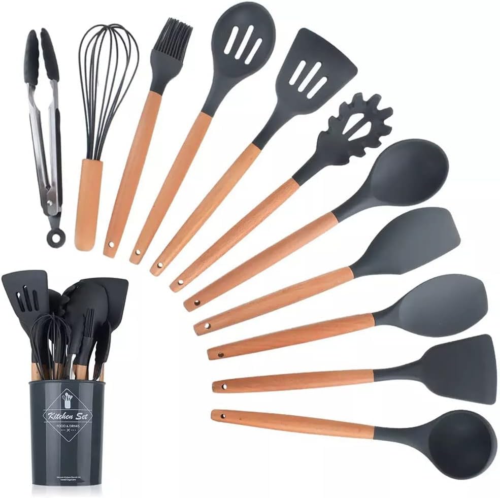 12 Pcs Silicone Cooking Utensil Set Heat Resistant